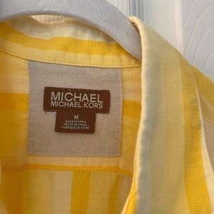 Michael Kors Yellow Stripe Button Up